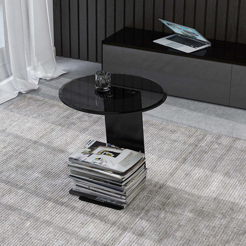 Minimalist Steel Glass Coffee Table