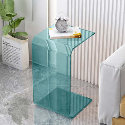 Minimalist Rectangular Acrylic End Table — Gray
