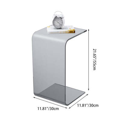 Minimalist Rectangular Acrylic End Table — Orange