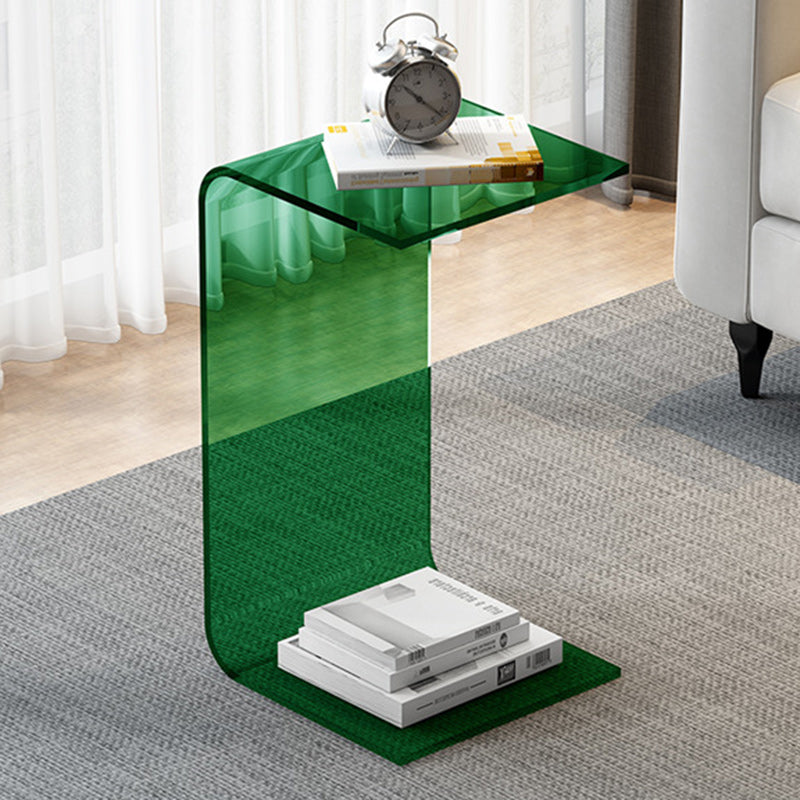 Minimalist Rectangular Acrylic End Table — Blue