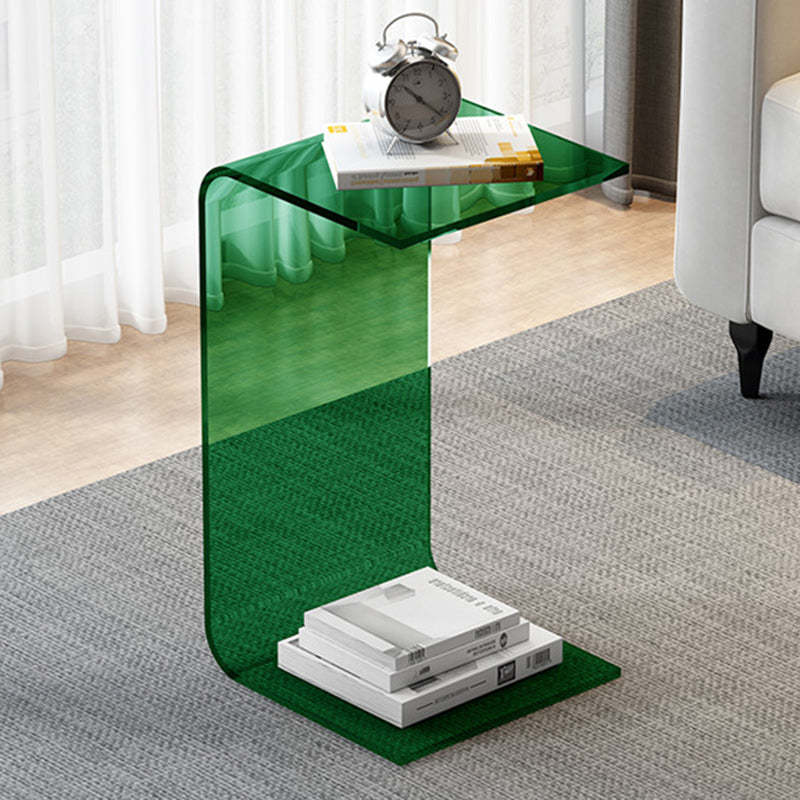 Minimalist Rectangular Acrylic End Table — Blue