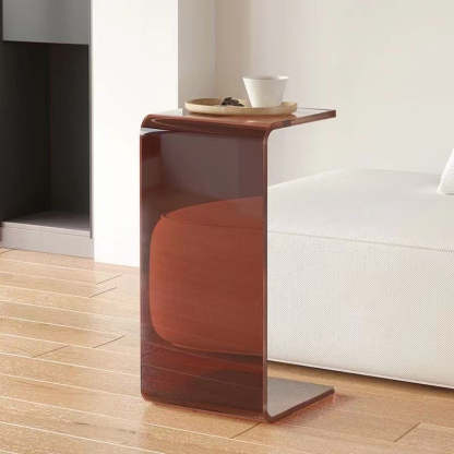 Minimalist Rectangular Acrylic End Table — Light Blue