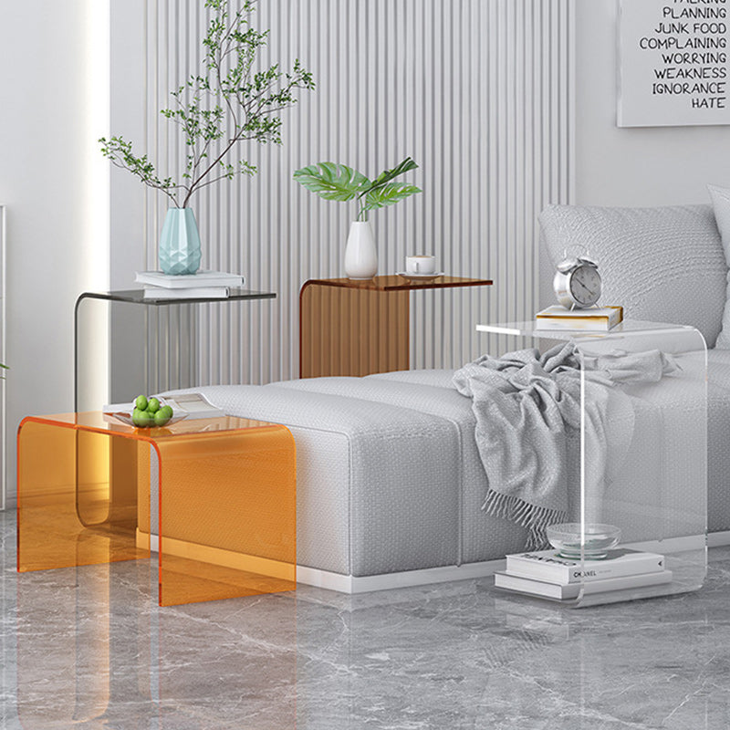 Minimalist Rectangular Acrylic End Table — Green