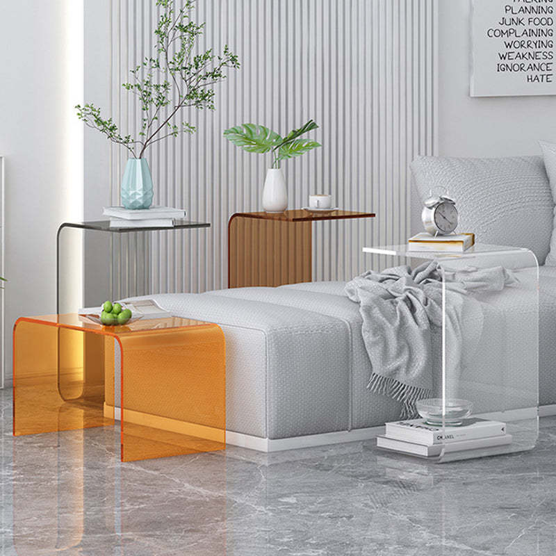 Minimalist Rectangular Acrylic End Table — Green