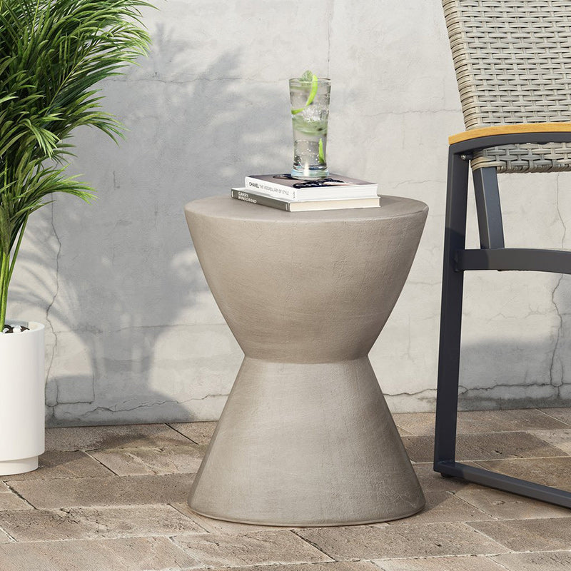 Nordic Cylinder Magnesium Oxide End Table