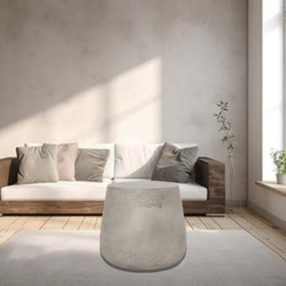 Scandinavian Cylinder Magnesium Oxide End Table