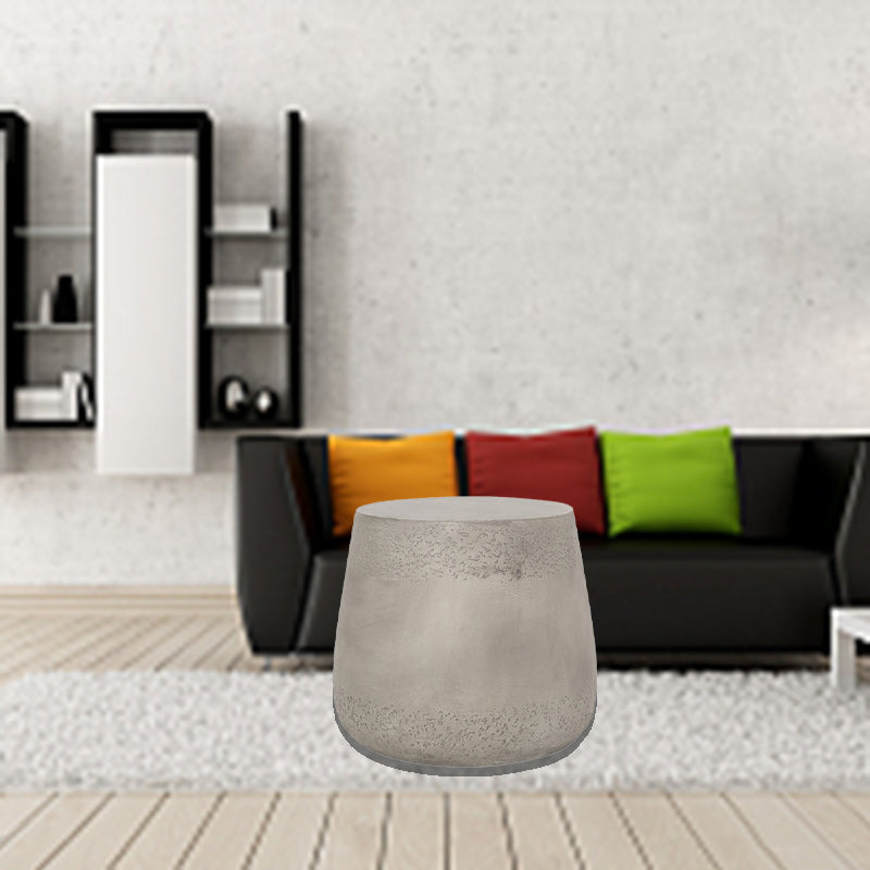 Scandinavian Cylinder Magnesium Oxide End Table