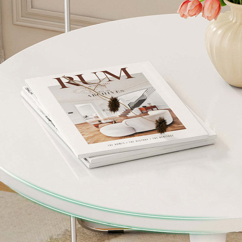 Nordic Iron Wood End Table — Walnut Color
