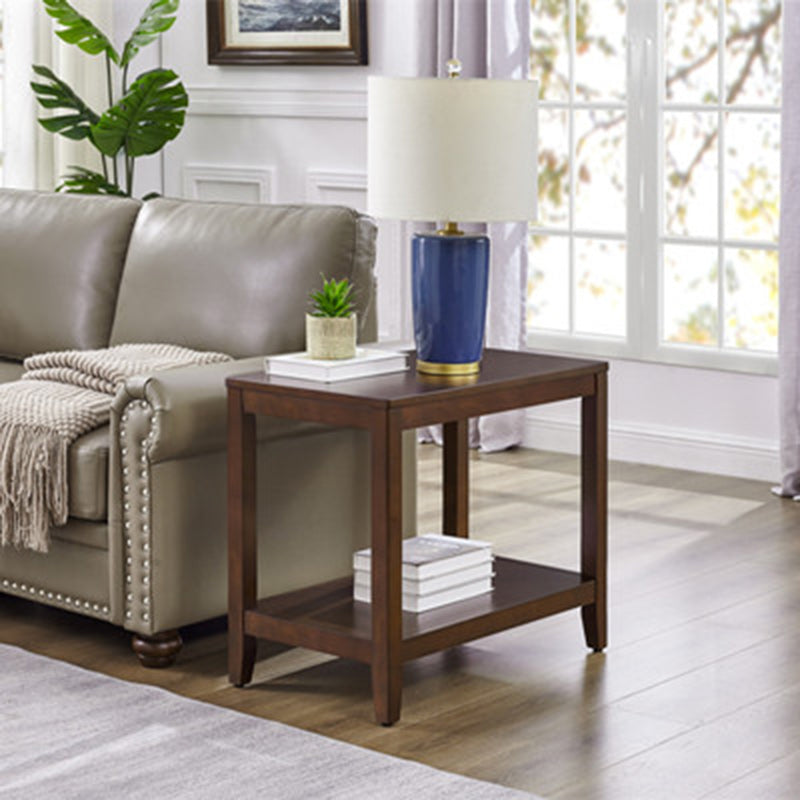 Japanese Wood End Table 2-Tier