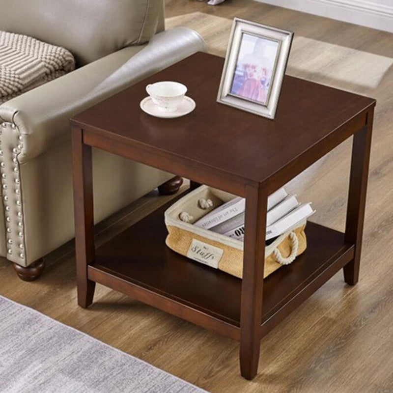 Japanese Wood End Table 2-Tier