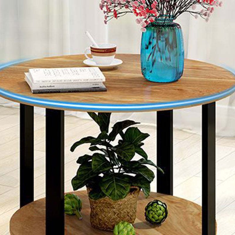 Nordic Round Wood End Table 2-Tier