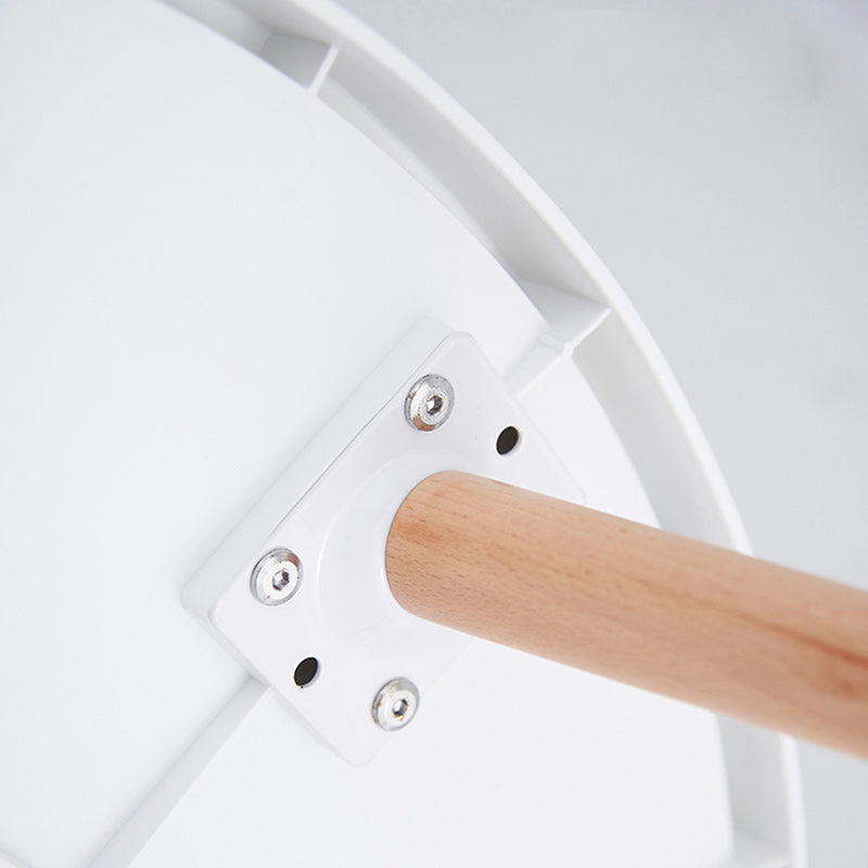 Scandinavian Round Wood Plastic End Table