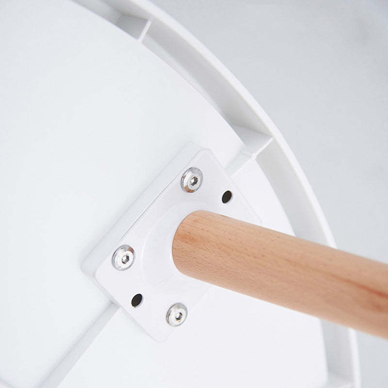 Scandinavian Round Wood Plastic End Table
