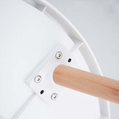 Scandinavian Round Wood Plastic End Table