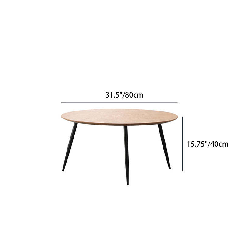 Nordic Round Iron Wood Coffee Table