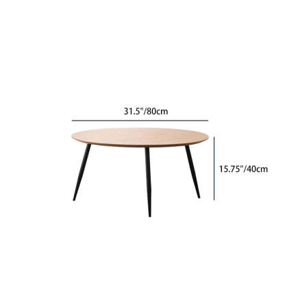 Nordic Round Iron Wood Coffee Table