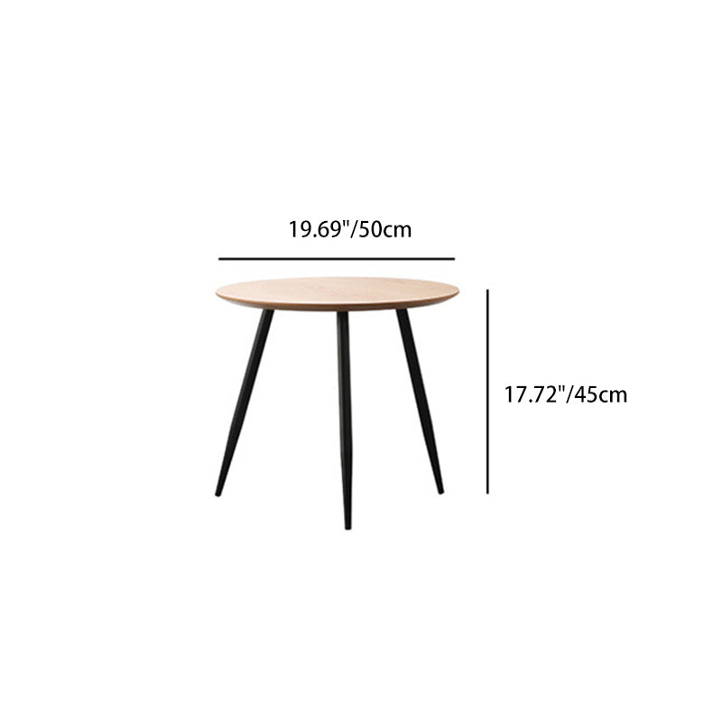 Nordic Round Iron Wood Coffee Table