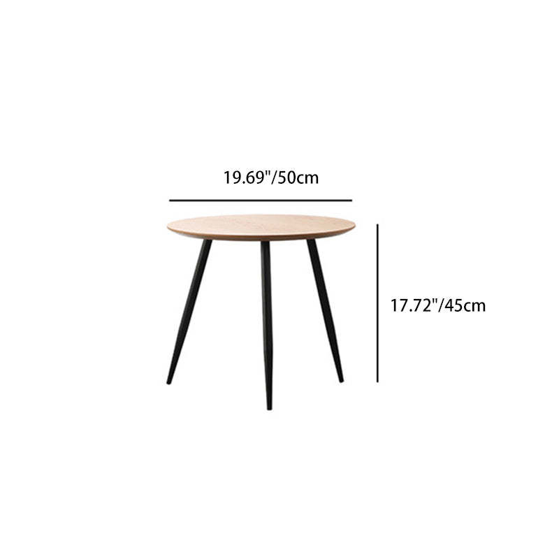 Nordic Round Iron Wood Coffee Table