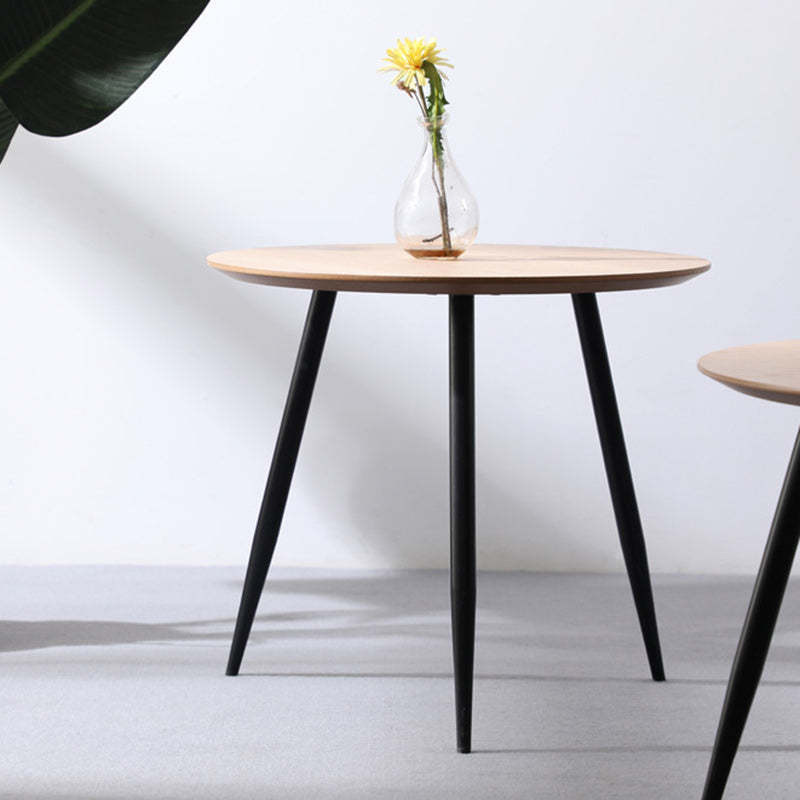 Nordic Round Iron Wood Coffee Table
