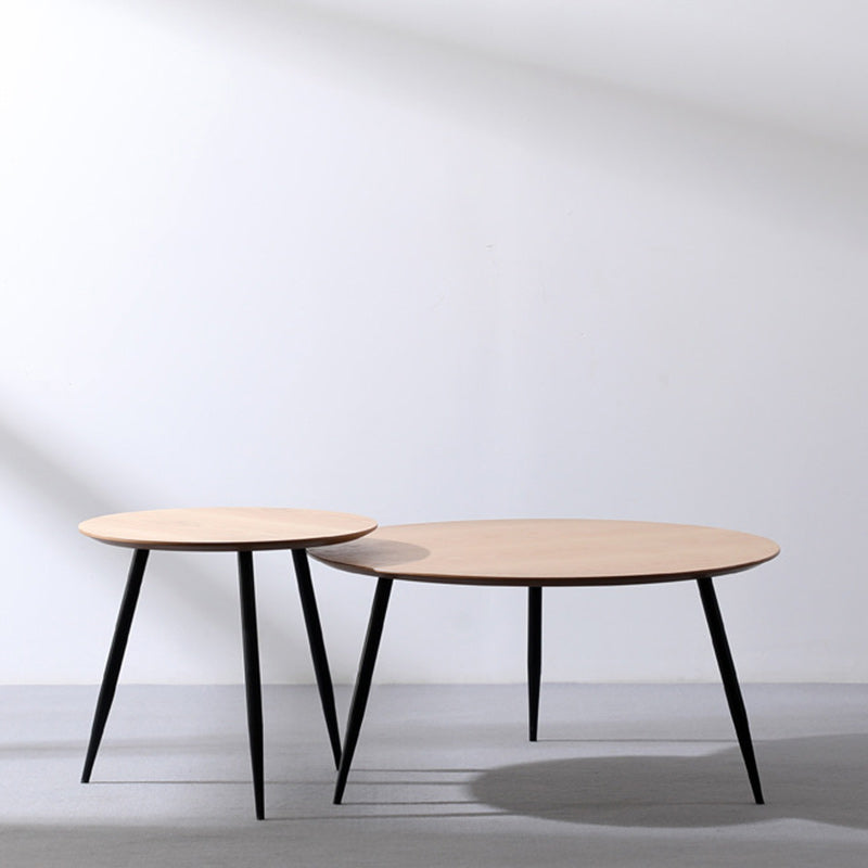 Nordic Round Iron Wood Coffee Table