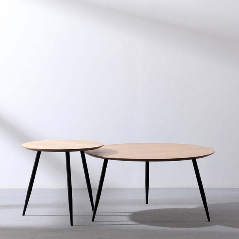 Nordic Round Iron Wood Coffee Table