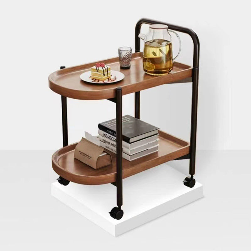 Nordic Rectangular Iron Wood 2-Tier End Table