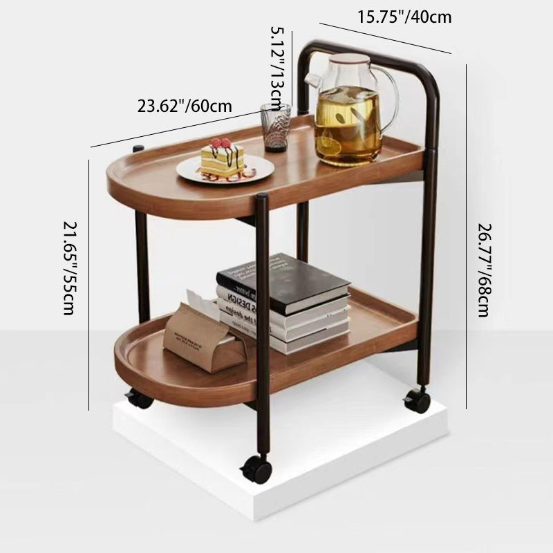 Nordic Rectangular Iron Wood 2-Tier End Table