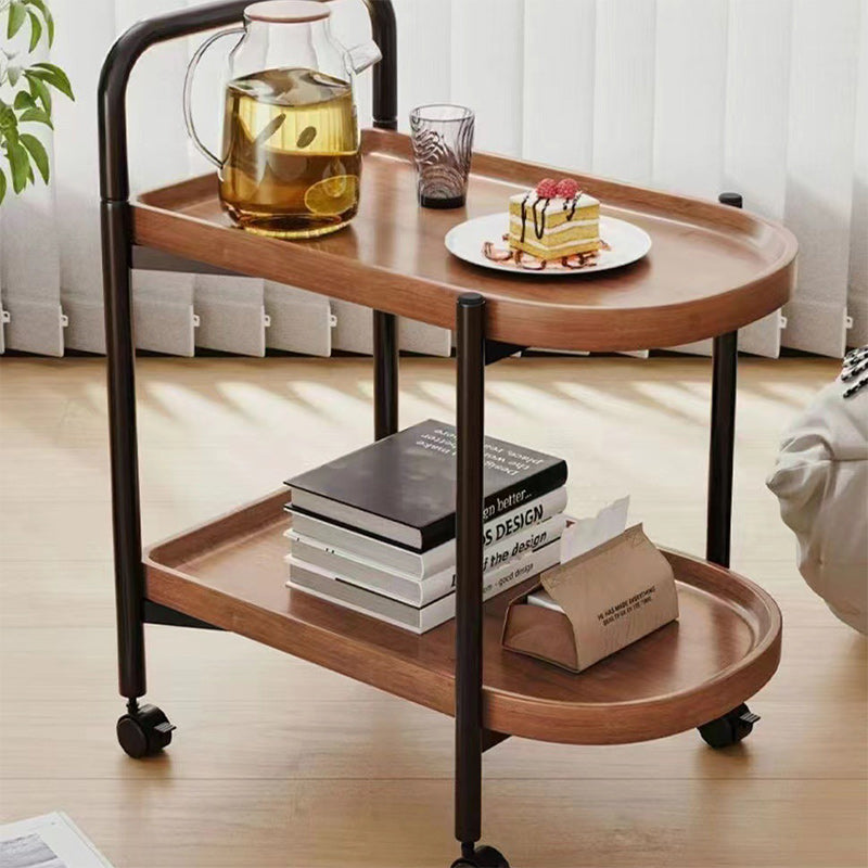 Nordic Rectangular Iron Wood 2-Tier End Table