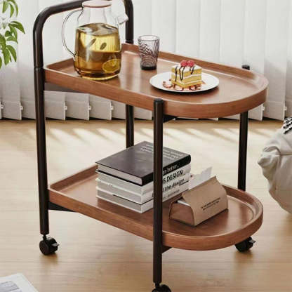 Nordic Rectangular Iron Wood 2-Tier End Table