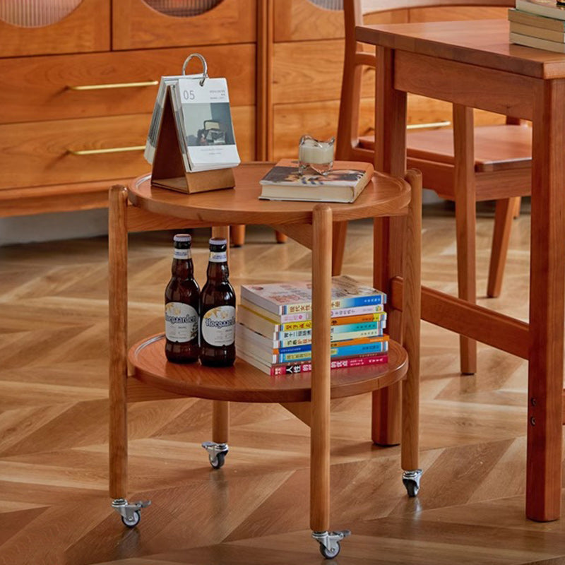 Nordic Round Wood 2-Tier End Table