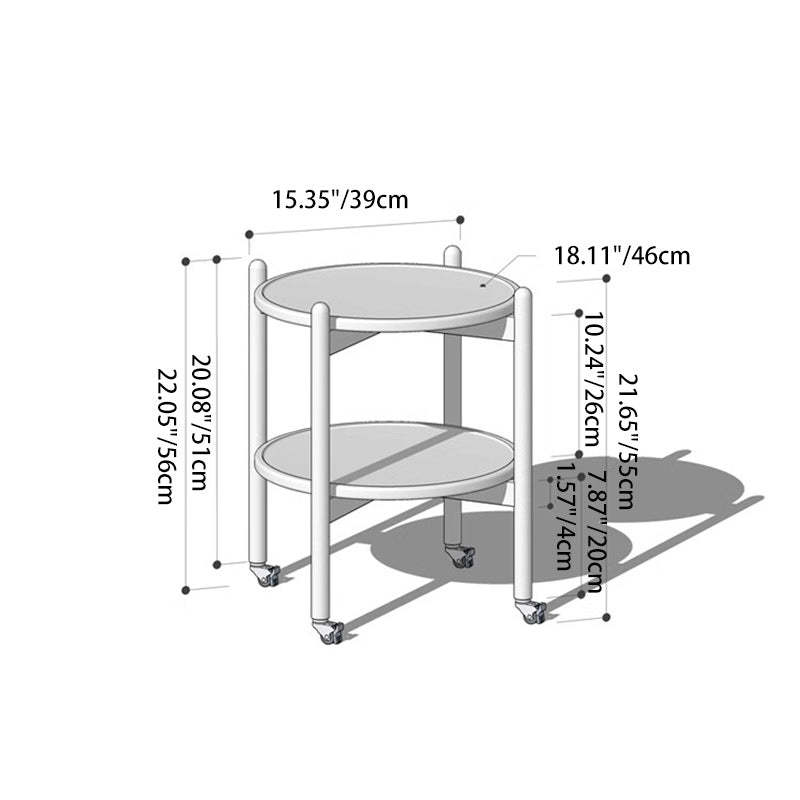 Nordic Round Wood 2-Tier End Table