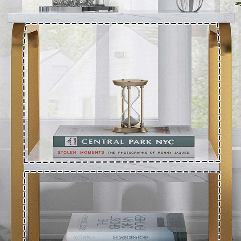 Nordic Rectangular Iron Wood 3-Tier End Table