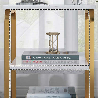 Nordic Rectangular Iron Wood 3-Tier End Table