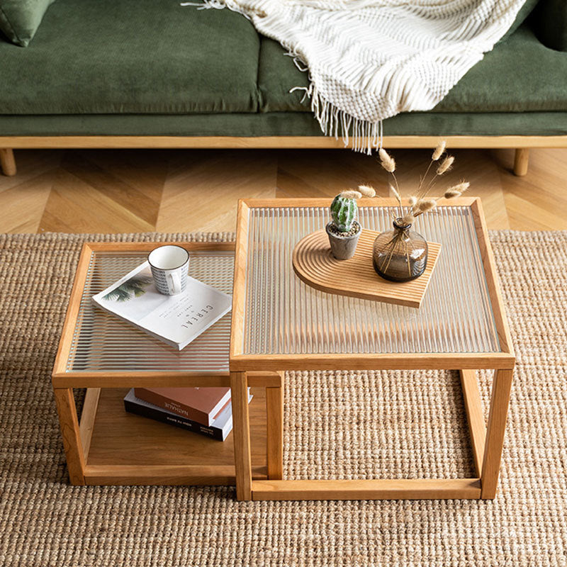 Nordic Wood Glass Coffee Table