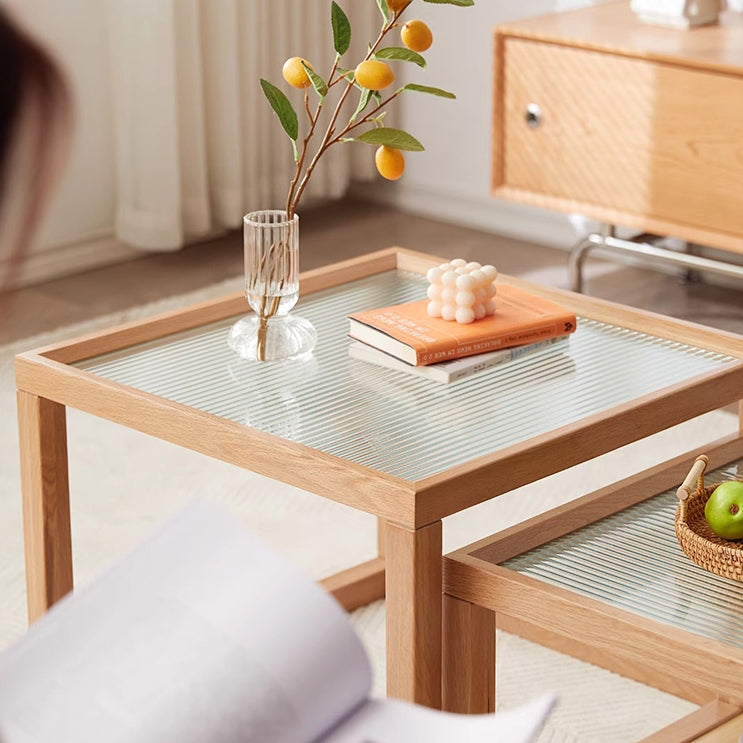 Nordic Wood Glass Coffee Table