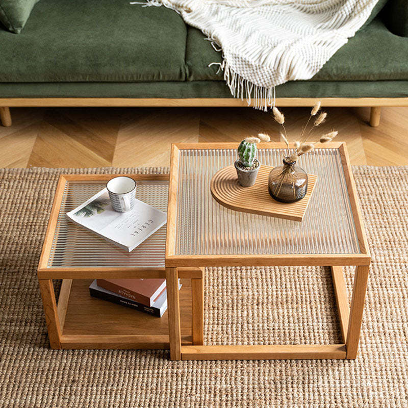 Nordic Wood Glass Coffee Table