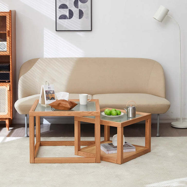 Nordic Wood Glass Coffee Table