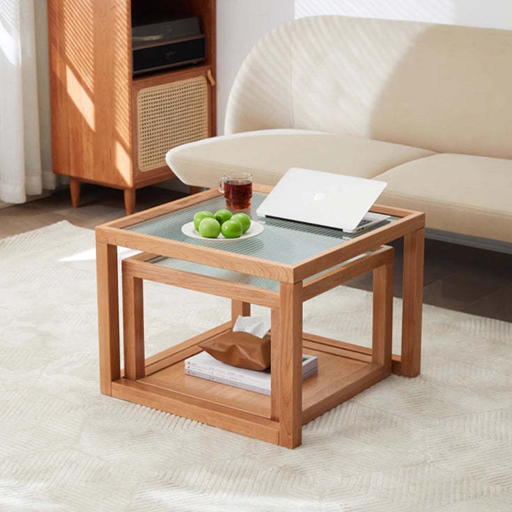 Nordic Wood Glass Coffee Table