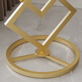 Transitional Iron Rock Slab End Table — Gold / Black