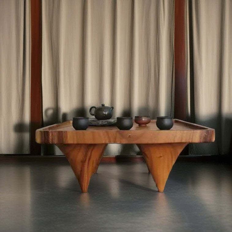 Japanese Round Wood Coffee Table