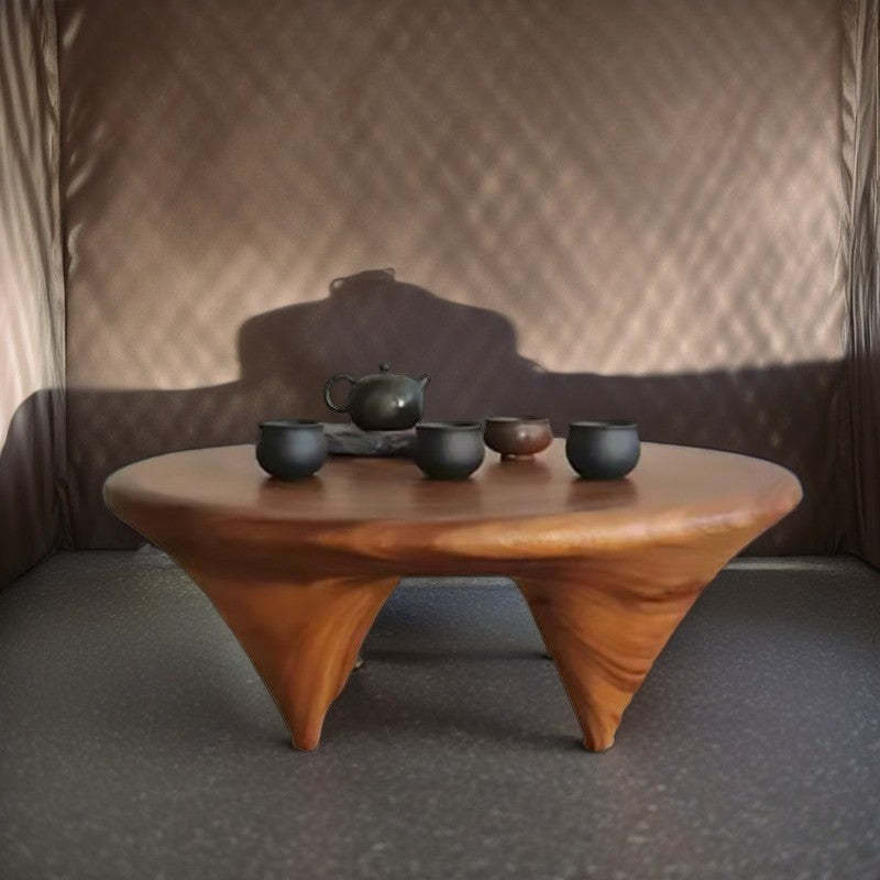 Japanese Round Wood Coffee Table