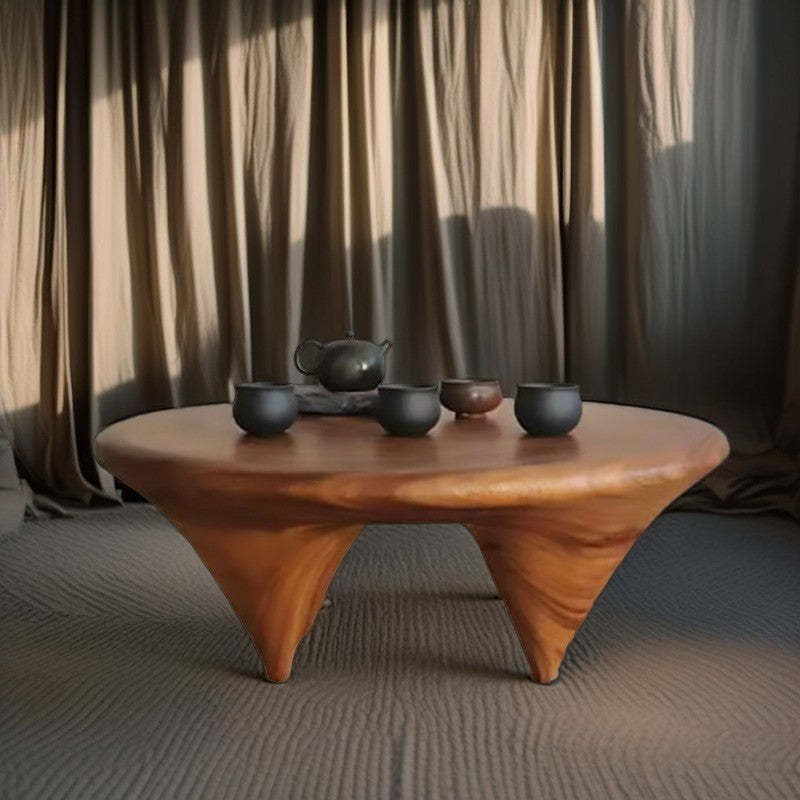 Japanese Round Wood Coffee Table