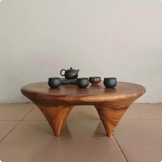 Japanese Round Wood Coffee Table