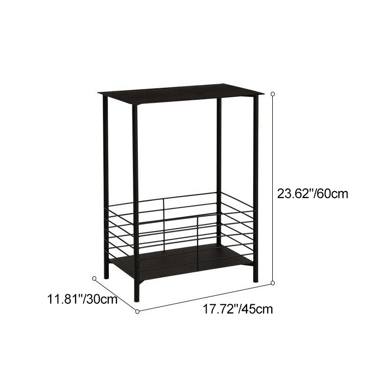Nordic Rectangular Iron 2-Tier End Table