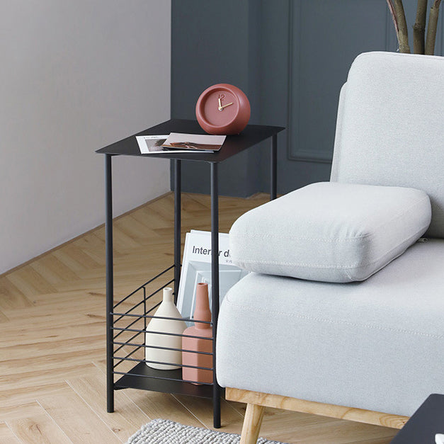 Nordic Rectangular Iron 2-Tier End Table — Orange