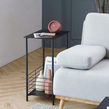 Nordic Rectangular Iron 2-Tier End Table — Orange