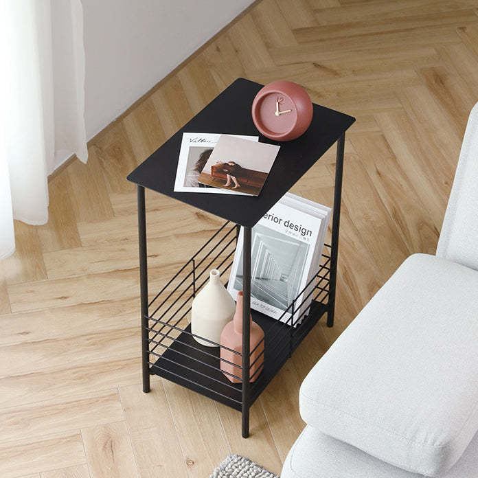 Rectangular end iron end & side tables for living room — Black