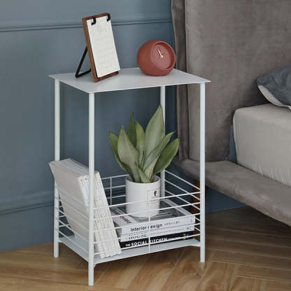 Nordic Rectangular Iron 2-Tier End Table