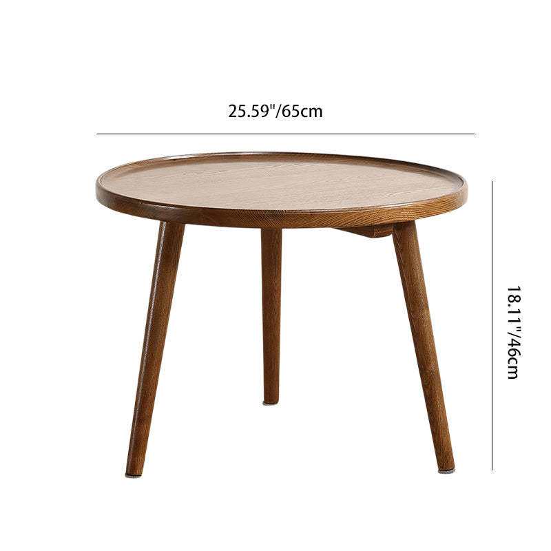 Japanese Round Wood Coffee Table