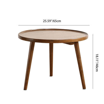 Japanese Round Wood Coffee Table